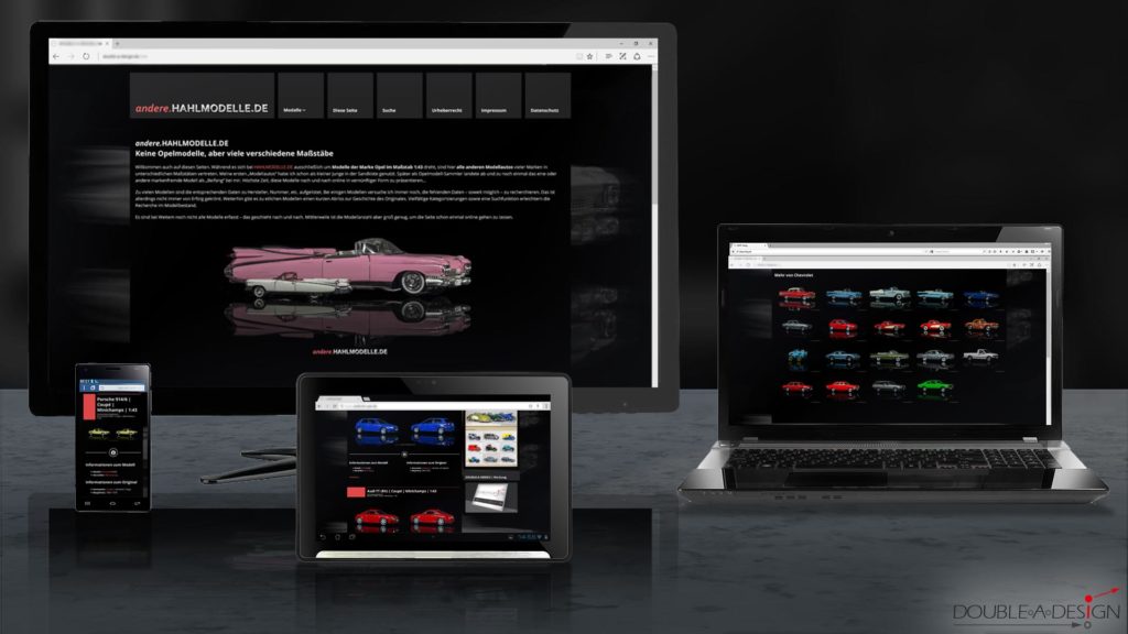 DOUBLE-A-DESIGN | Webseite andere.hahlmodelle.de
