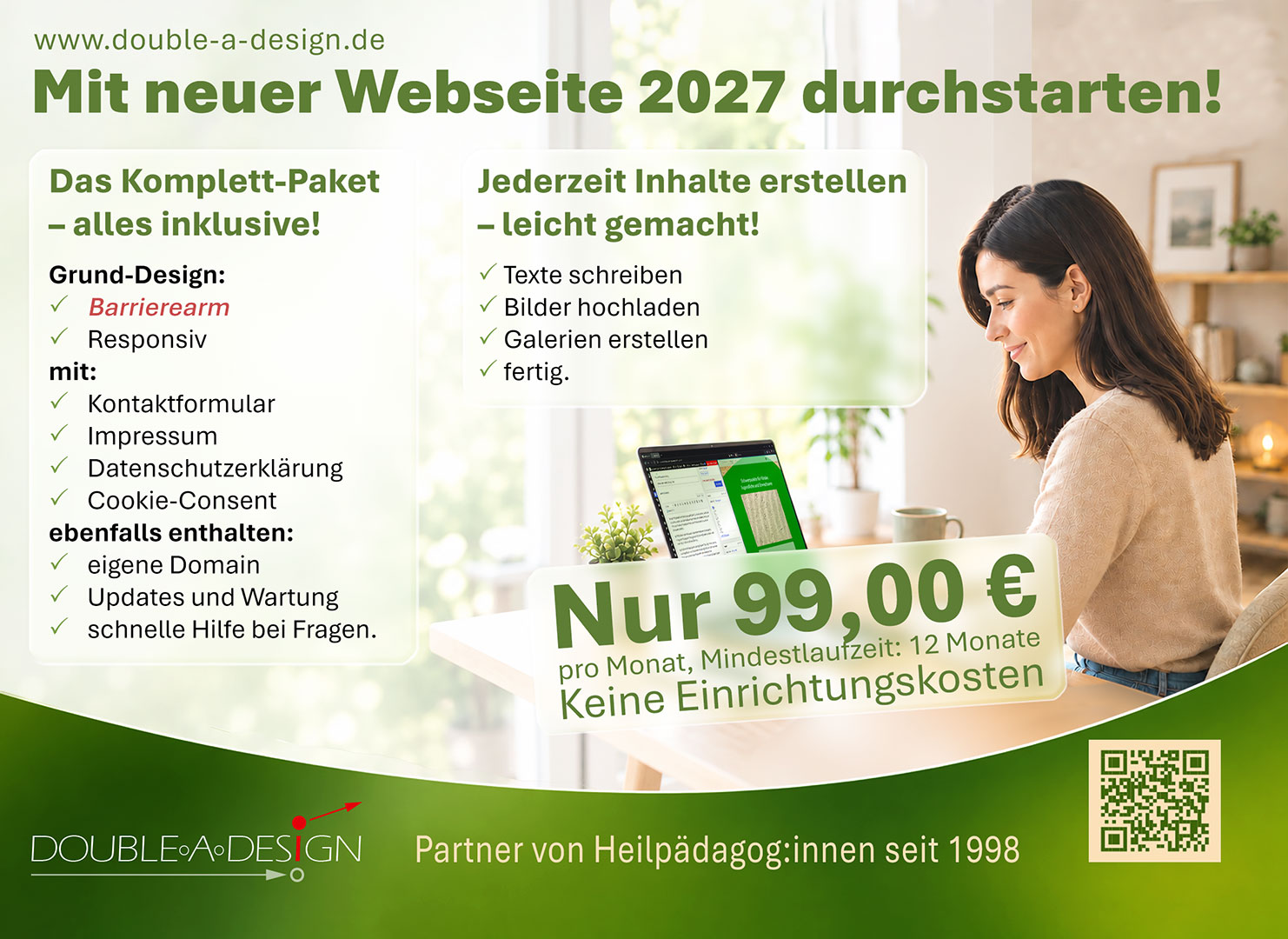 Aktion | Webseite ab 99,00 € pro Monat - keine Einrichtungskosten!